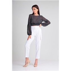Lady Line 523 синий+белый, Брюки,  Блуза