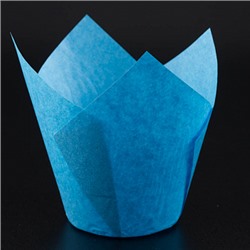 Капсула - тюльпан для выпечки голубая 80*50, 20 шт