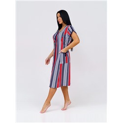 Халат женский Текс-Плюс, цвет синий красный белый