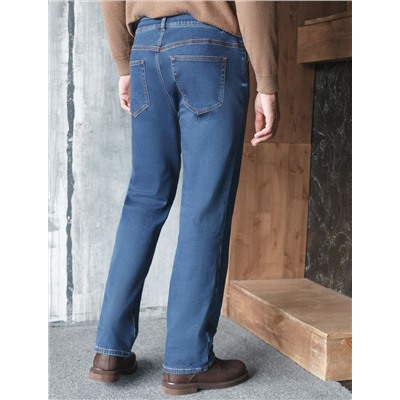 Джинсы утепленные прямые из эластичного денима с мягким флисом