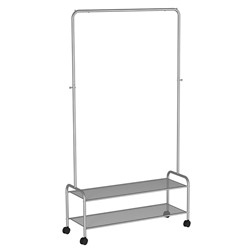 Вешалка гардеробная "Валенсия 32М" с двумя полками, на колёсах (VALENCIA 32M clothes rack) ВГВ32М ГР графит