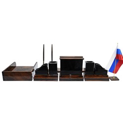 Настольный набор из обсидиана с лотком А4 770*450*190мм.