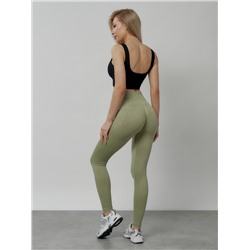 Легинсы для фитнеса женские цвета хаки 1001Kh