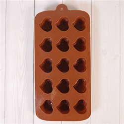 Форма силиконовая для шоколада "Сердцеедка" 20*10 см, 15 ячеек