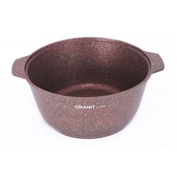 Кастрюля-жаровня 5л со стеклянной крышкой, АП линия «Granit Ultra» (Red) жга51а