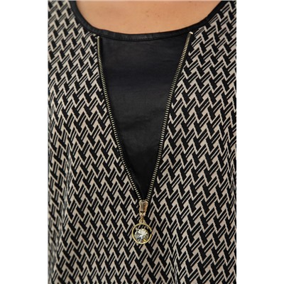 Платье Селин (черно-бежевое) П11301