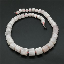 Колье на увеличение из розового кварца цилиндр гр.16*13мм, 50см