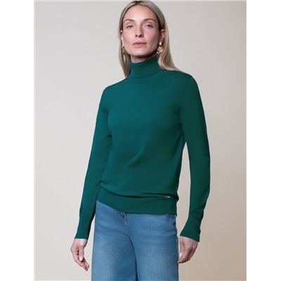 Водолазка тонкой вязки из хлопка с нейлоном