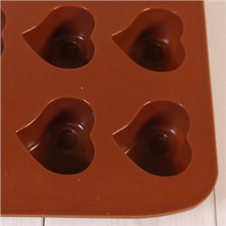 Форма силиконовая для шоколада "Сердцеедка" 20*10 см, 15 ячеек