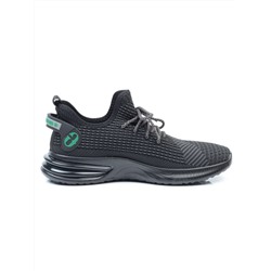 HA103-2 BLACK/GREEN Кроссовки мужские (текстиль) размер