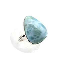 Кольцо ларимар "Грация" 18*23мм, размер-18