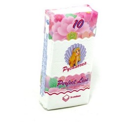 Платочки бум.РУСАЛОЧКА (10шт.)  без отдушек (выпис.по 6шт.)