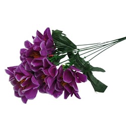 Букет   ЭКОНОМ Цинния искусственная 6гол. 48см розово-фиолет.с белой каймой YV-004 (вып.по 5шт)