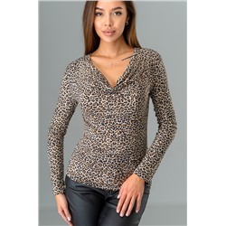 Женский лонгслив с вырезом качели из вискозы Happyfox