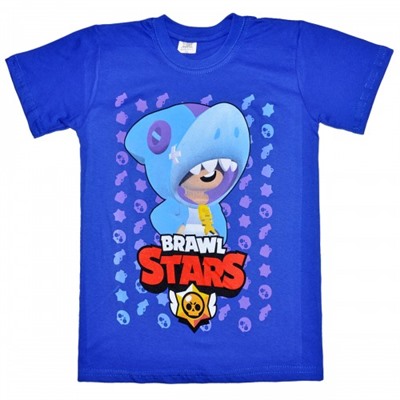 Футболка подростковая "Brawl Stars - Leon Dino" (синий)