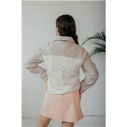 Стильная леди М-669 молочный/серый, Куртка