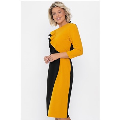 Платье Эванесса (черно-желтое) П12748-35М