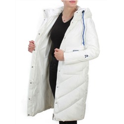 9190 WHITE Пальто зимнее женское EVCANBADY (200 гр. холлофайбера) размеры 42-44-46-48-50
