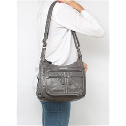 Сумка женская искусственная кожа Guecca-RY 803-1,  1отд+карм/пер,  плечевой ремень,  серый 257382