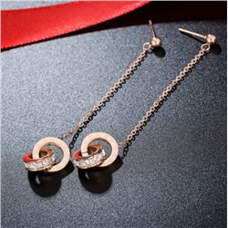 SALE! Длинные серьги с цепями и кольцами, римский циферблат, 1 пара.