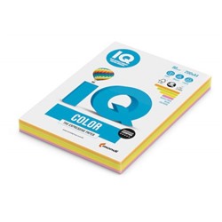 Бумага  А4 200л 80гр.  IQ Color mix 4 цв. неон ассорти IQ-80-RB04