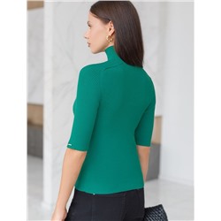 Водолазка тонкой вязки в рубчик из хлопка с нейлоном