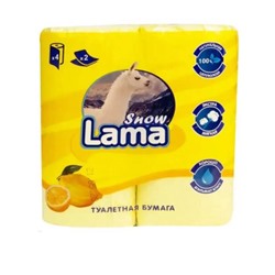 Туалетная бумага  SNOW LAMA 2 слоя  4шт. Желтая