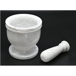 Ступка с пестиком для специй и трав "мрамор белый"