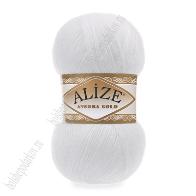 Пряжа "Angora Gold" 100 г*550 м (5 шт) белый №55