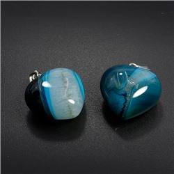 Сердечко ОБЪЁМНОЕ, из камня СИНИЙ АГАТ - привлекает энергию счастья и удачи (2 на 2 см.), 1 шт.