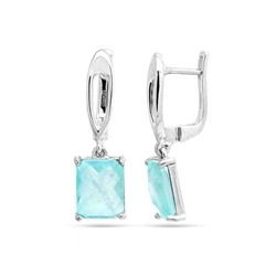 Серьги из серебра турмалин голубой выращ., Виктория