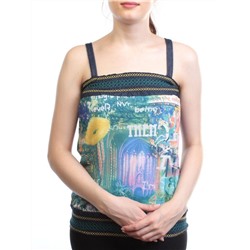 817-7 Топ в джинсовом стиле женский (65% хлопок, 35% эластан) размер свободный 42-44