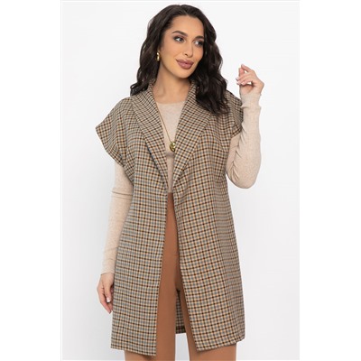 Жилет костюмный Жюлли (бежевый/клетка) Б14490-4М