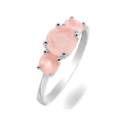 Кольцо из серебра розовый кварц, МЦВ990