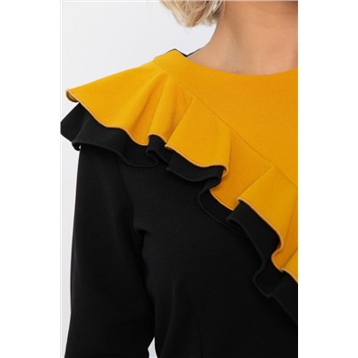 Платье Эванесса (черно-желтое) П12748-35М