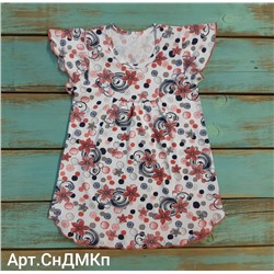 Сорочка ночная для девочек (микроооверлок). Ткань - Кулирная гладь (100% хлопок).