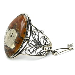 Браслет аммонит с симбирцитом, 16,5см