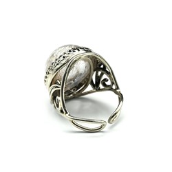 Кольцо рутиловый кварц (волосатик золотой) 18*23мм, размер 18