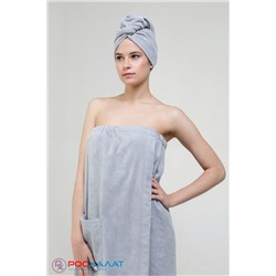 Женский махровый банный комплект (парео на пуговицах и чалма) К-26 (53)