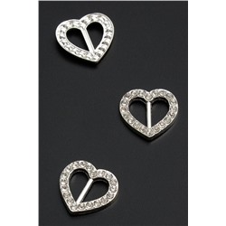 Пряжка со стразами (5 шт) 19 мм "Сердце" SF-2046