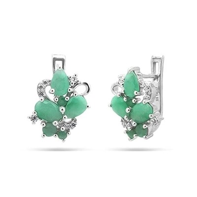 Серьги из серебра изумруд, Голландия