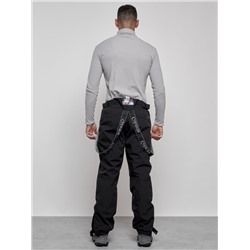 Полукомбинезон утепленный мужской зимний горнолыжный черного цвета 7504Ch