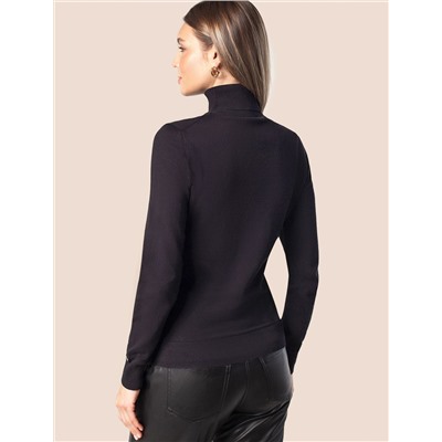 Водолазка тонкой вязки из хлопка с нейлоном