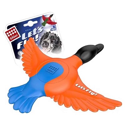 Игрушка GIGWI Утка с пищалкой, оранжево-синяя, 27см 75427АГ