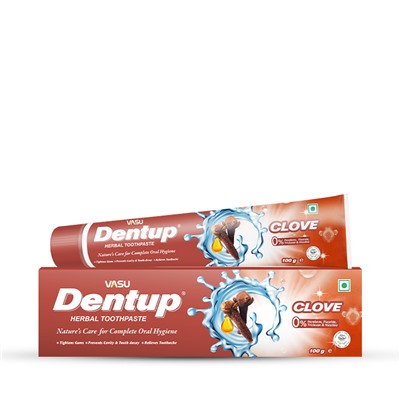 DENTUP Herbal Toothpaste, CLOVE, Vasu (ДЕНТАП, Зубная паста на травах, С ГВОЗДИКОЙ, Васу), 100 г.