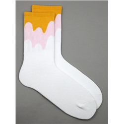 Носки р.35-40 "Flow paints" Жёлто-белые