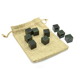 Камни для виски в холщевом мешочке 9 кубиков из нефрита