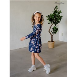 Платье Эля сакура на синем