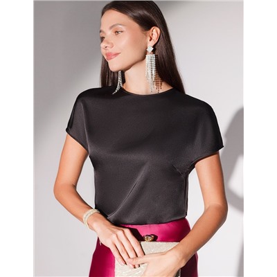 Блузка из стаина с коротким рукавом