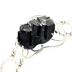 Браслет с черным гранатом (меланит), 18см.